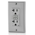 Leviton GFCI Receptacle, 20A, 125Vac, 5-20R, Gray GFTR2-GY